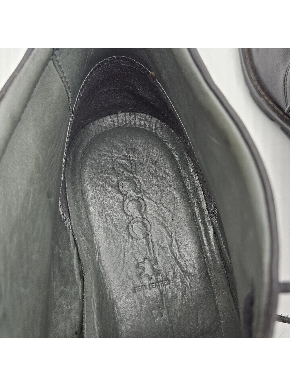 Ecco Danish Design Mens Size 43 London Plain Toe Chukka Boots Black US Size 10